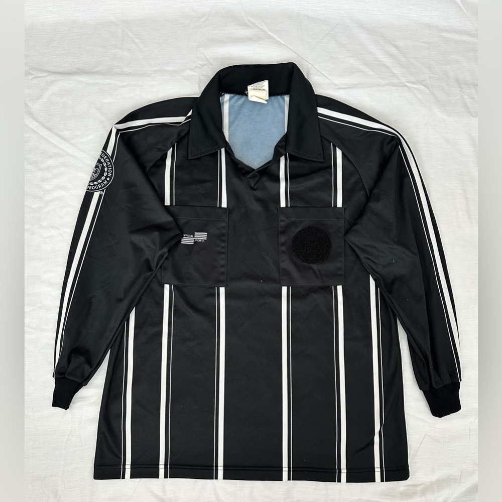 Official Sports Soccer Referee Black and White Striped Long Sleeve Jersey